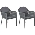 LC Garden »Bari« 2er Set Gartenstühle II Anthrazit Aluminium/Rope Armlehnstühle mit Sitz-und Rückenkissen