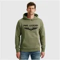 PME LEGEND Kapuzensweatshirt Hooded soft terry with logo mit Logo Print grün XL (54)
