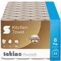 Satino PureSoft Küchentücher 3-lagig – extra saugstark & besonders umweltfreundlich dank 100% Recyclingpapier – Made in Germany – 100% recycelbar – Großpackung mit 32 Rollen - 64 Blatt je Küchenrolle