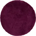 Erwin Müller Badematte, Badteppich Kefalonia rutschhemmend Beere Größe rund: 120 cm Ø - für Fußbodenheizung geeignet, dichter, Flauschiger Floor (weitere Farben, Größen)