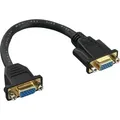 INLINE VGA Adapterkabel, 15pol, VGA BU/BU, zum Einbau, vergoldete Kont,, 0,2m