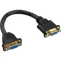20cm VGA Einbau Adapter zum 15 pol Sub-D HD Buchse an Einbaubuchse vergoldet