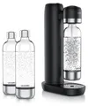 Arendo Wassersprudler, Soda Maker, inkl. 3x 1L PET-Flasche, BPA-frei, fein dosierbar, kompatibel mit 60l CO2-Zylindern, SodaStream Easy/Cool, PET/ABS, schwarz