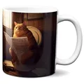 Hustling Sharks Tasse Hustling Sharks® Tasse mit Tiermotiv- Katze auf Toilette - Geschenk, 330 ml