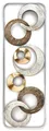 Wandbild Metallbild Wanddekoration m.Kreis Wandobjekt KIANO Metall gold - silber