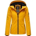 Marikoo Damen Übergangsjacke leichte wind- und wasserabweisende Jacke mit Kapuze Gelb
