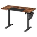 SONGMICS elektrisch höhenverstellbarer Schreibtisch braun rechteckig, C-Fuß-Gestell schwarz 120,0 x 60,0 cm