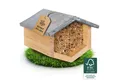 BEESI Insektenhotel Bienenhotel mit wetterfestem Holzdach, Schilf Nisthülsen, (1-St), 20,5T x 21,5B x 17H cm
