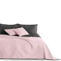 Tagesdecke 200 x 220 cm Rosa Lila Graphit Anthrazit Grau Steppdecke zweiseiti...