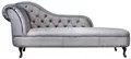 Chesterfield Recamiere / Chaiselongue Silbergrau aus dem Hause Casa Padrino