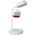 MAUL Schreibtischlampe LED MAULabby | Kleine Schreibtischlampe mit Standfuß | Moderne Tischlampe für Schreibtisch, Büro | Flexible LED Lampe mit 3000K warmweißem LED Licht | Weiß