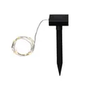 Best Season Solar Light Chain Dew Drop 5 m, 50 LED warmweiß, Dämmerungssensor, separates Solarpanel, 200 cm Kabel, Außen Lichterkette Silber