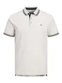 JACK & JONES Herren Slim Fit Polo Shirt JJEPAULOS Uni Sommer Hemd Kragen Kurz Arm Basic Pique Cotton, Beige - Blau, XS