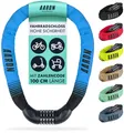 AARON Lock One Fahrradschloss mit 5-stelligem Zahlencode, Kettenschloss aus Stahl und hoher Sicherheitsstufe | Schloss für für E-Bike, Mountainbike, Trekkingrad, Tourenrad, Rennrad in blau