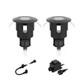 ledscom.de LED Bodeneinbauleuchte ATRIA für außen, IP65, schwarz, rund, 40mm Ø, kaltweiß 2er Set