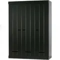 Livetastic Drehtürenschrank Connect, Schwarz, Holz, Kiefer, massiv, 4 Fächer, 3 Schublade(n) Schubladen, 140x195x53 cm, in verschiedenen Größen erhältlich, Schlafzimmer, Kleiderschränke, Drehtürenschränke
