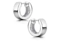 Materia Paar Creolen Damen Silber breit Ø13mm SO-459, 925 Sterling Silber, rhodiniert