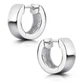 MATERIA Creolen Silber 925 rhodiniert 13mm breit - Damen Schmuck Ohrringe + Box