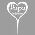 Illumino Grabstecker Wetterfest Grabschmuck Herz Stahl weiß Friedhof Grabdeko mit Trauer Spruch Seelentröster/Papa du fehlst Uns/Trostgeschenke, Grabgesteck, Urnen