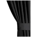AmeliaHome Gardine Gardine Ösen Vorhang Ösenvorhang Einfarbig Verdunkelnd Eyelet (1 St), Ösen, verdunkelnd, Verdunkelungstextilien schwarz 140 cm x 245 cm