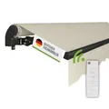 empasa Elektrische Gelenkarmmarkise 'Start Plus' Markise Sonnenmarkise Sonnenschutz, komplett vormontiert, Verschiedene Größen und Farben, Farbe:Elfenbein, Größe:400 x 250