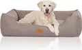Knuffelwuff Hundebett Lotte aus Velours mit feinem Handwebcharakter XXL 120 x 85cm Lichtgrau