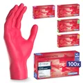 ARNOMED Einweghandschuhe Rot 100 Stück/Box, Nitrilhandschuhe XL, Einmalhandschuhe, Handschuhe Einweg puderfrei, latexfreie Gummihandschuhe, Einweghandschuhe in XS, S, M, L & XL verfügbar