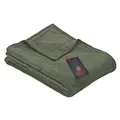Ibena Kuscheldecke Olbia 150x200 cm - flauschig, warm & waschbar, Fleecedecke Oliv einfarbig