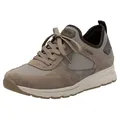 Rieker Slip-On Sneaker, Schlupfschuh, Halbschuh, Freizeitsneaker mit Schnürelement beige|grau 44 EU