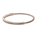 PANDORA Signature I-D Pavé Armreif in der Farbe Roségold aus rosévergoldeter Metalllegierung - Größe: 19 cm, 582313C01-3