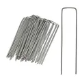 Relaxdays Bodenanker, 25er Set, Rostbeständig, Angeschrägte Enden, Zum Einschlagen, 15cm lang, Verzinkter Stahl, Silber