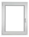 ALUCON Fenster 500x900 mm – Kunststofffenster 50x90 cm – Flügelfenster Innen Weiß/Außen Weiß – DIN Links