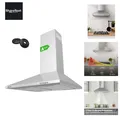 A++ Dunstabzugshaube 60 cm Umluft 370 m³/h Silber Edelstahl Pyramide Wandmont...
