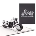 Pop-Up Karte Motorrad - schwarz - 3D Card Motorbike – Biker Geburtstagskarte, Einladung, Geschenkidee zum Geburtstag & Gutschein zum Führerschein & Ausflug mit dem Bike