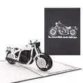 Pop Up Karte "Motorrad - schwarz" 3D Geburtstagskarte, Biker Geschenkidee