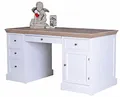 Gigantischer Schreibtisch „Villa Lisette“ – Shabby Weiß Landhausstil, Unikat HMA30 Palazzo Exklusiv