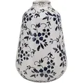 Beliani Blumenvase, Weiß, Stein, Vintage, 20 cm, Dekoration, Vasen, Keramikvasen