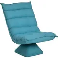 Homcom - Bodenstuhl Bodensofa Mit Verstellbarer Rückenlehne, Drehbarer Meditationsstuhl Mit Sockel, Lazy Sofa, Gepolstert Relaxsessel Für Büro, Wohnzimmer, Blau