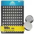 AG10 LR1130 Knopfzelle 100er Pack - 1,5V Alkaline Knopfzellen auslaufsicher & mit langer Haltbarkeit - LR54 / V10GA / RW49 / G10A / 189 / GP189 / L1130 / 89A - Knopfbatterien Batterien Batterie ABSINA
