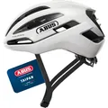 ABUS Gravel-Helm Taipan - Fahrradhelm fürs Gravel-Biken - leicht, vielseitig und gut belüftet - mit Brillenhalterung - für Jugendliche, Frauen und Männer - Größe M, weiß
