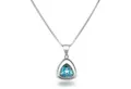 Schöner-SD Kette mit Anhänger Silberkette mit Anhänger Dreieck Kristall 925 Silber Rhodium, Anhängerkette mit Markenkristall dreieckig