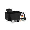 Blumtal Sitzbank mit Stauraum + extra Box - Truhenbank mit Stauraum 76x38x38 cm - Bequemer Hocker- Aufbewahrungsboxen - Sitzbox Schwarz