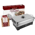 Browin Deluxe Edelstahl Tischräucherofen + Küchenthermometer und Räucherspänen