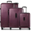 Redolz Essentials 14 4 Rollen Kofferset 3-teilig mit Dehnfalte  rot
