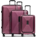 REDOLZ mit Laptopfach Essentials 14 Trolley Set 3-teilig ( S Exp. Front Pocket ) Aubergine Metallic violett 54cm - bordeaux