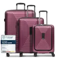 REDOLZ Hartschalen Koffer-Set-3-teilig | S 55 cm Laptopfach + M 66 cm + L 77 cm | Dehnfalte erweiterbar | Ultra-leicht | 4-Rollen & TSA (Essentials 14)
