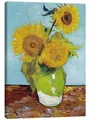 Leinwandbild Drei Sonnenblumen - Vincent van Gogh