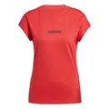 adidas Damen Essentials LINEAR Cotton T-Shirt, Pure Ruby/Black, XS