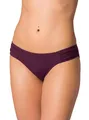Aquarti Bikini Hose Damen mit seitlicher Raffung – Klassische Bikinihose Damen Slip – Bikinihosen für Damen, Farbe: Pflaumen-Bordeaux, Größe: 38