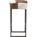 Kare Design Barhocker Country Life, Weiß/Braun, Sitzhocker, Stahlgestell, Ziegelfell Bezug, 74x35x35 cm (H/B/T)